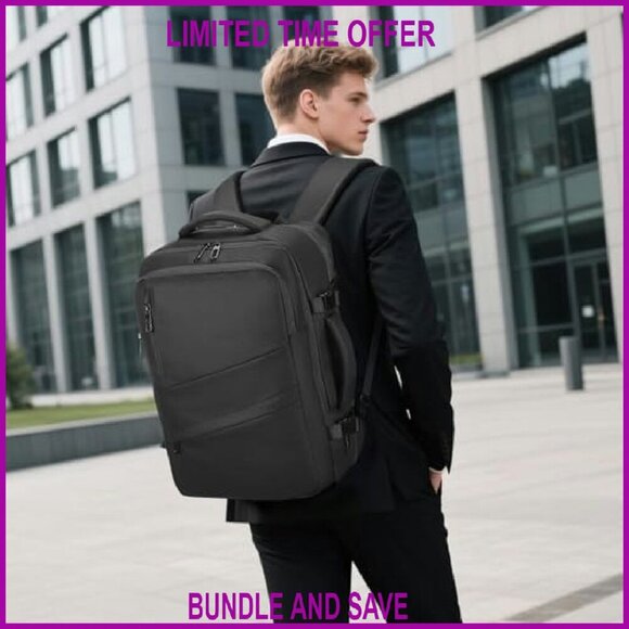 Expandable Carry-On Backpack with USB Port, Flight Approved, 18.9\